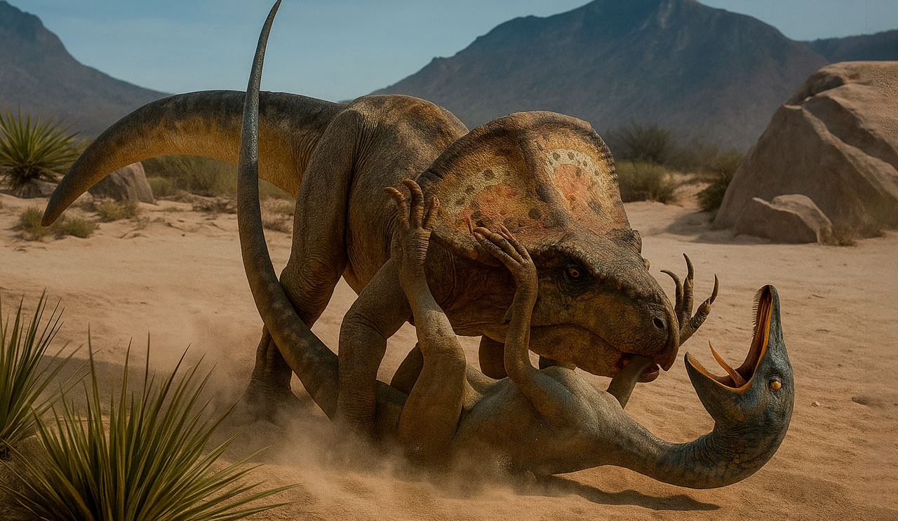 vechtende dinosaurussen
